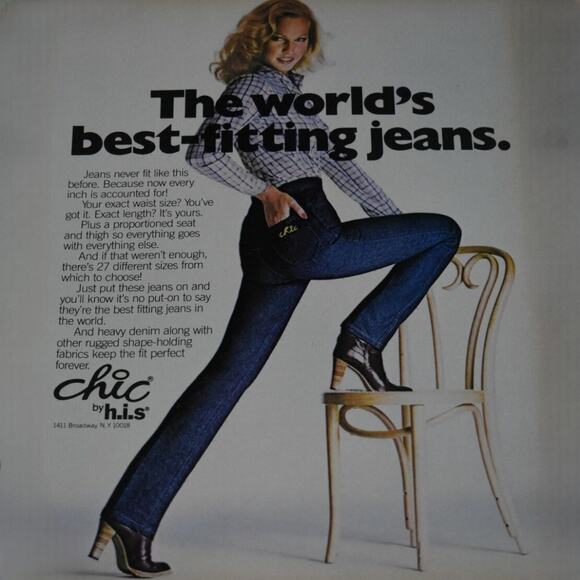 Vintage Eighties Chic Women's Jeans Straight Leg size 11/12 Back Yoke High Waist - Picture 12 of 14